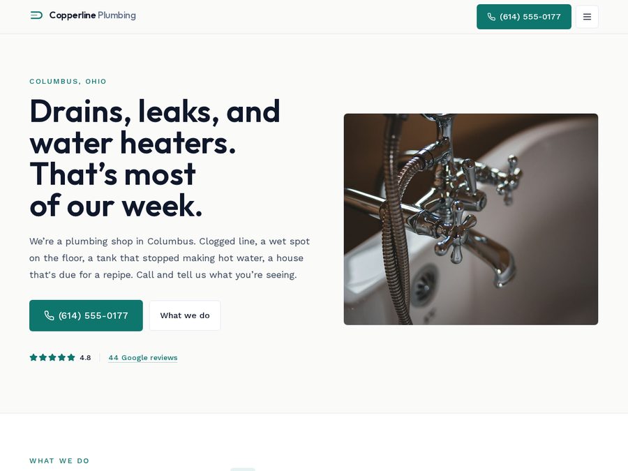 Copperline Plumbing — sample website by MIDAS